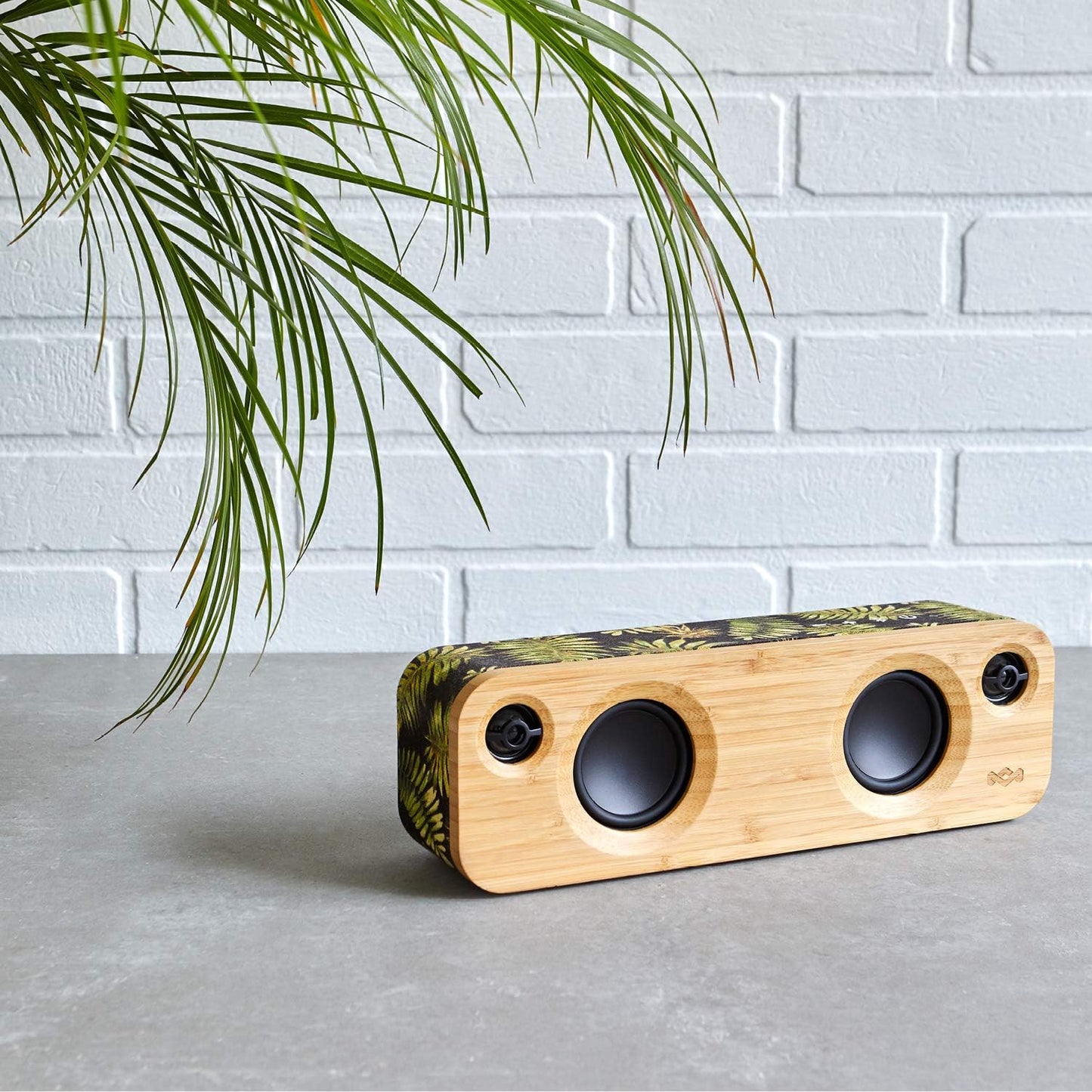 House of Marley Get Together Mini - Boîtier Bluetooth réglable, caisson de basses 2,5'' et haut-parleurs 1', 10 Std. Akkulaufzeit, Aux-In, Chargement via USB, Lautsprecher Palm