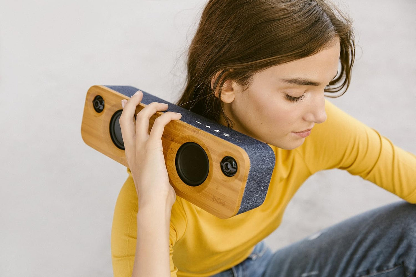 House of Marley Get Together Mini - Boîtier Bluetooth réglable, caisson de basses 2,5'' et haut-parleurs 1', 10 Std. Akkulaufzeit, Aux-In, Chargement via USB, Lautsprecher Palm