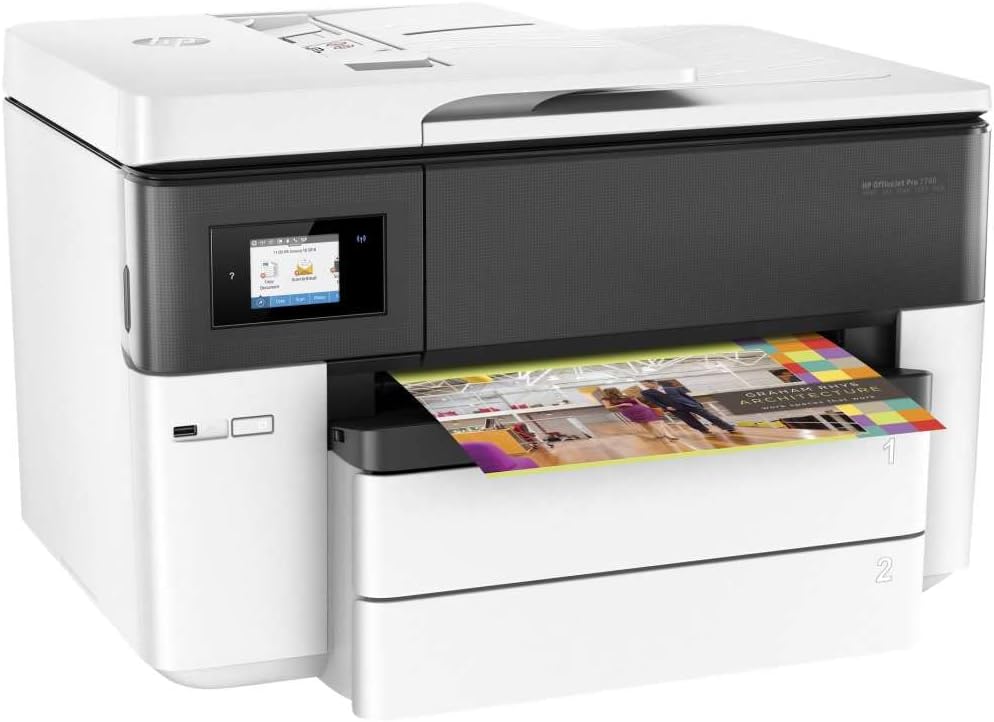 HP OfficeJet Pro 7740 Wide Format AiO Thermal Inkjet A3 WLAN Schwarz, Weiß