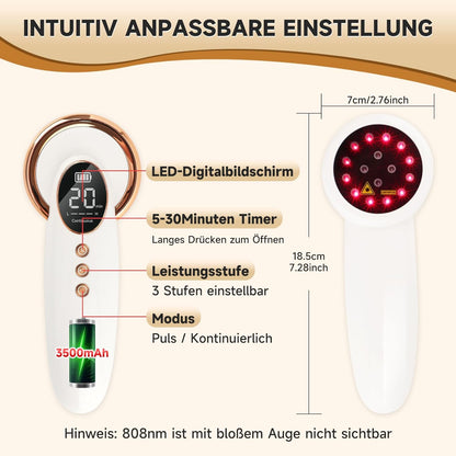 Fithope Kaltlaser-Therapiegerät Mensch/Haustier  Rotlicht-Therapie 650nm&808nm