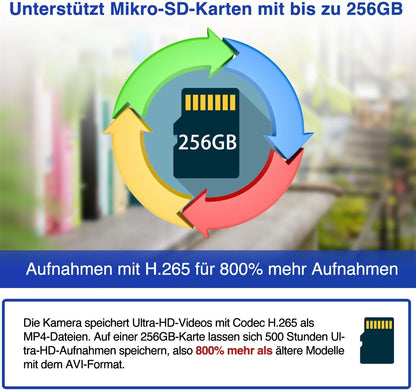 HiKam 2K HD Überwachungskamera Nachtsicht Bewegungserkennung 3Pro