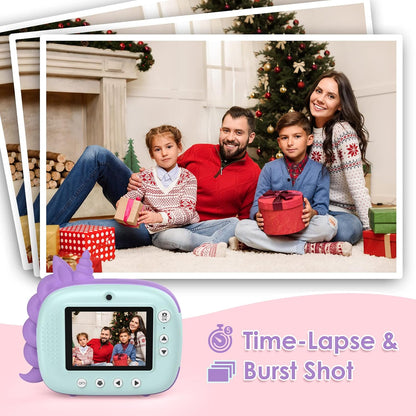 HiMont Kinderkamera Sofortbildkamera, Digitalkamera für Kinder mit Druckpapier & 32G TF Karte,