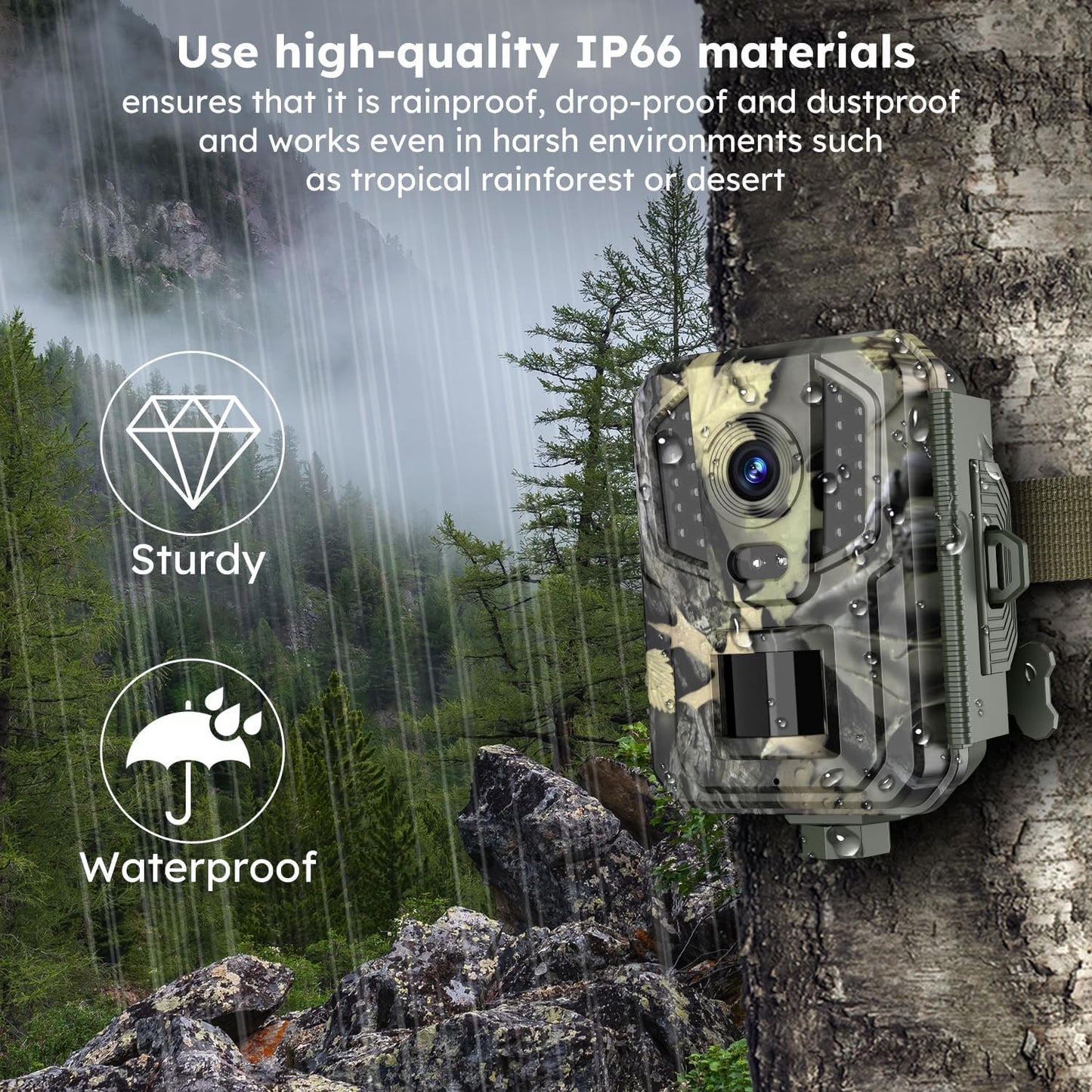 Wildkamera 1520P 20MP Jagdkamera mit IR-Nachtsicht 90° Ultraweitwinkel, 0,2 s Aktivierungszeit