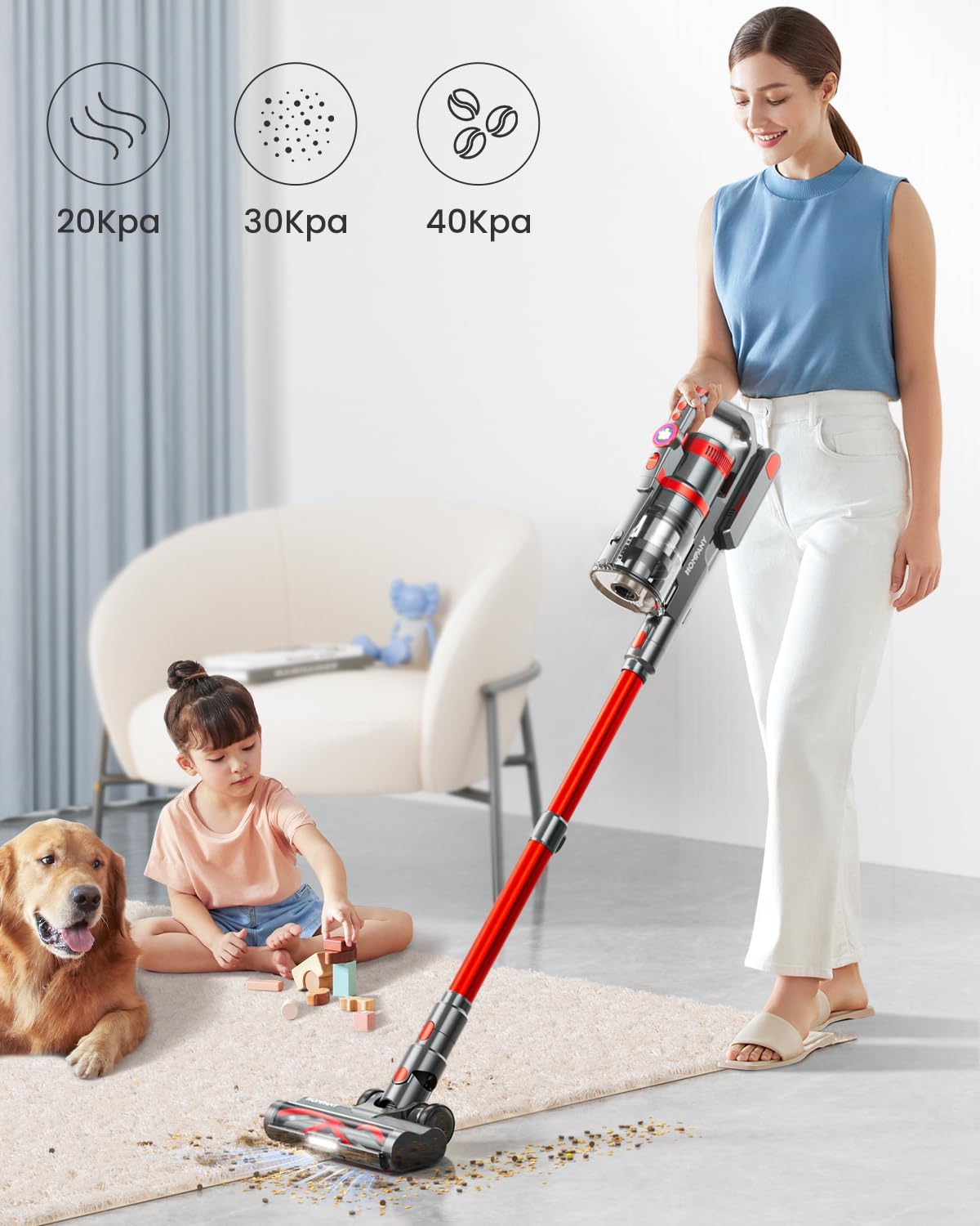 HOMPANY akku staubsauger smartvac 13 500W Rot