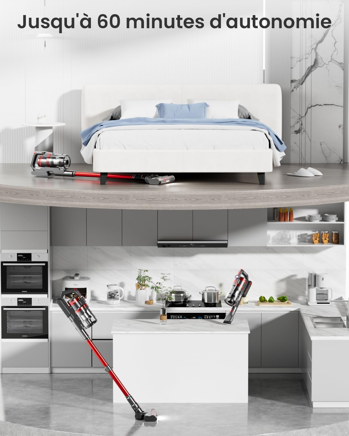 HOMPANY akku staubsauger smartvac 13 500W Rot