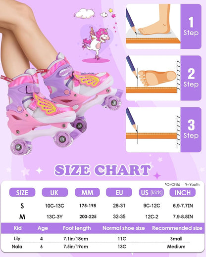 Hozzen Rollschuhe Mädchen Kinder S (Größe 38-41)