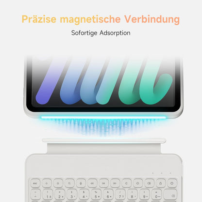 HOU Tastatur Hülle für iPad mini 7/6, QWERTZ, Ultradünne Klapptastatur, Magnetische