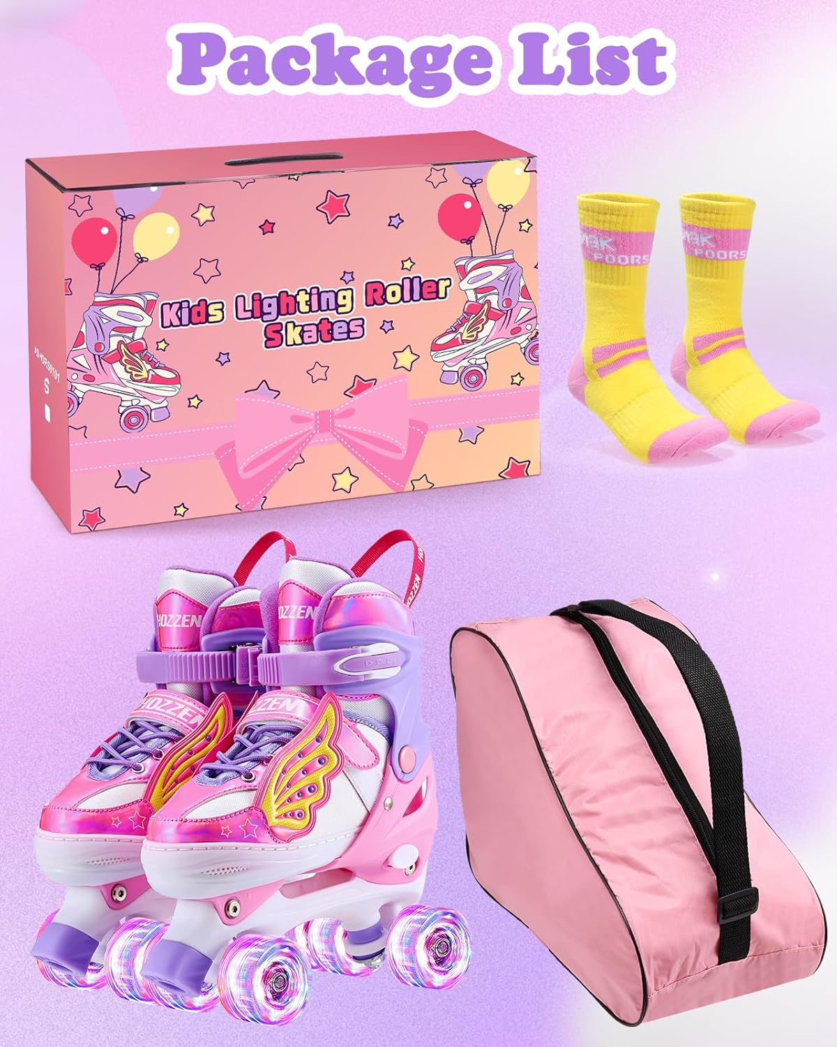 Hozzen Rollschuhe Mädchen Kinder S (Größe 38-41)