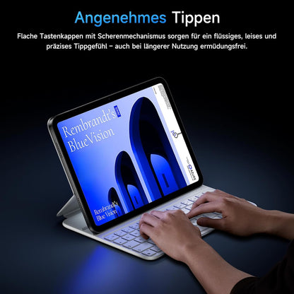 HOU Folio Tastatur für iPad Pro 11,Air 11 Zoll,Air 5/4 Gen.  QWERTZ, Weiß