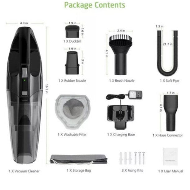 Holife Handstaubsauger 6 kpa, kabelloser Handstaubsauger mit LED-Licht, tragbar HM164A