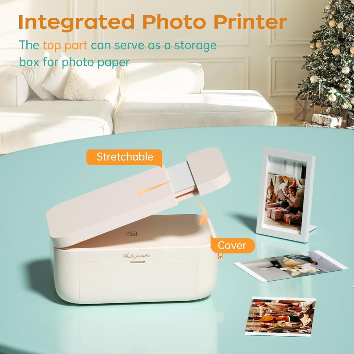 HPRT Fotodrucker 10x15, Mobiler Fotodrucker für Smartphone mit 20 Fotoblättern & 1 Farbband