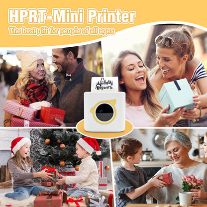HPRT L8 Mini-Drucker, tragbarer Thermo-Aufkleber, mit 1 Papier und 3 Aufkleberrollen Gelb