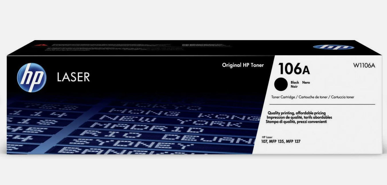 Toner noir d'origine HP 106A W1106A pour imprimantes laser 107a, 107w, 107r, multifonctions 135ag, 135wg et 135w