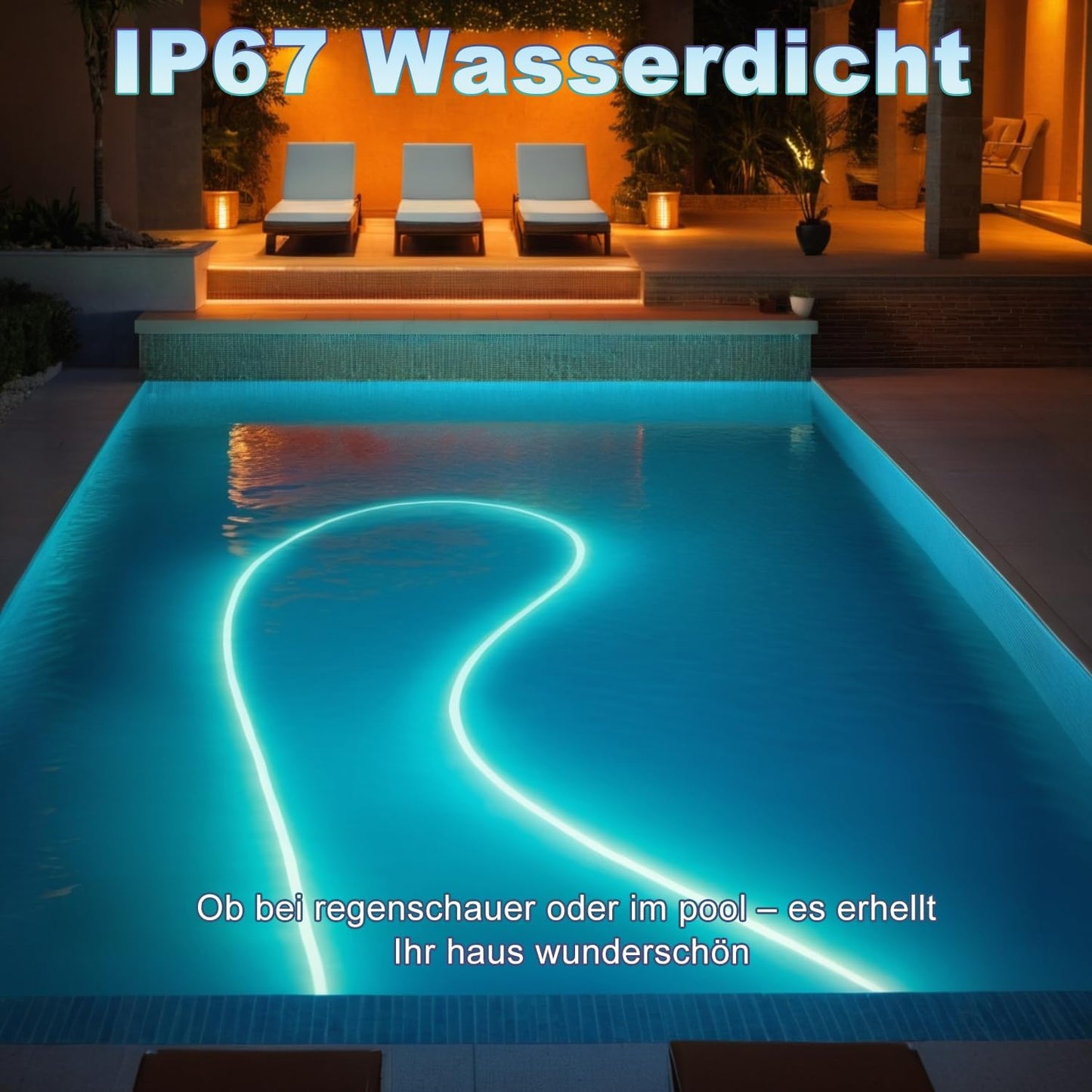 Heromind LED Streifen 10m RGB Bluetooth, IP67 Wasserdicht, 840 LEDs mit App