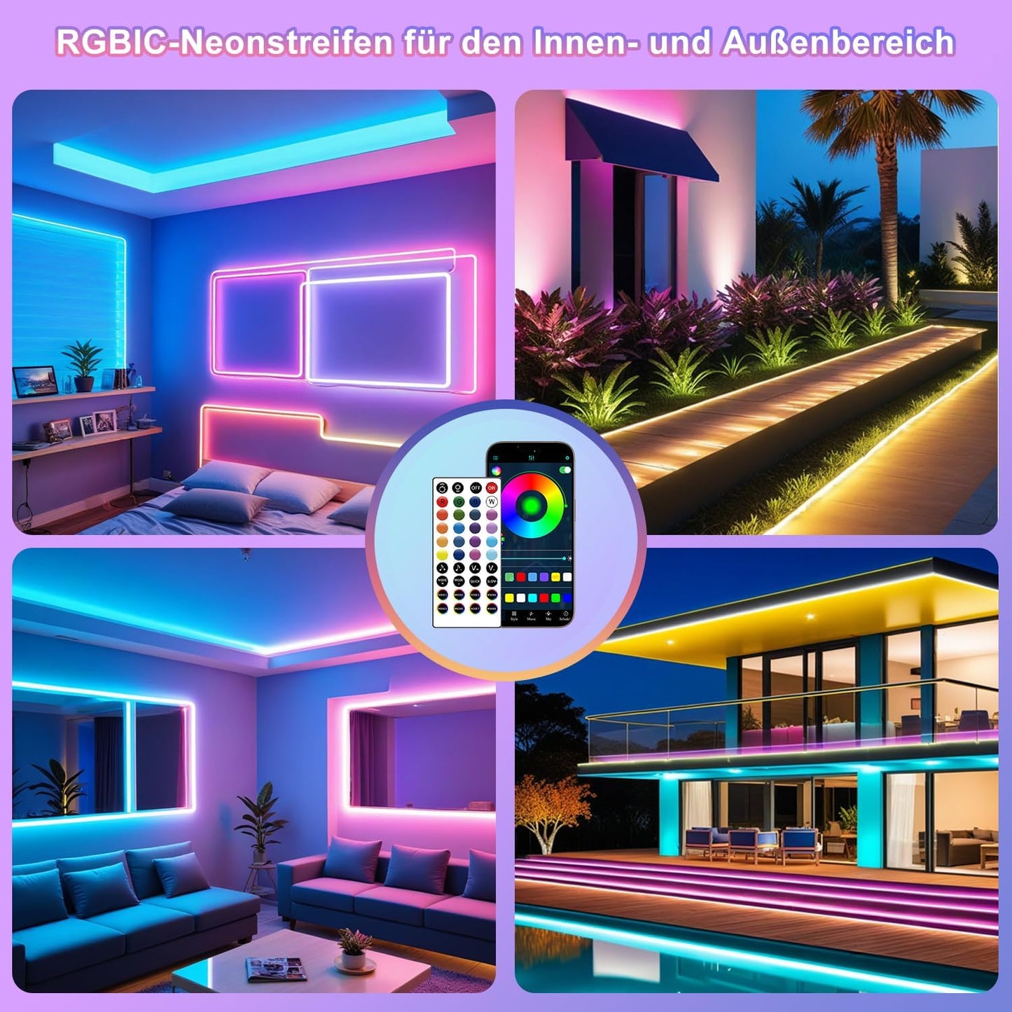 Heromind LED Streifen 10m RGB Bluetooth, IP67 Wasserdicht, 840 LEDs mit App