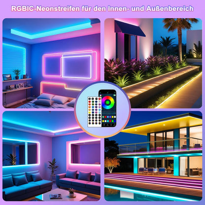 Heromind LED Streifen 10m RGB Bluetooth, IP67 Wasserdicht, 840 LEDs mit App