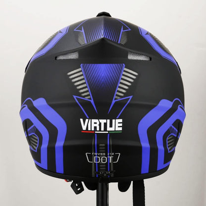 HaTur Motocross Helm Motorrad Downhill Fullface Helm Unisex Jugend ( M ) Blau