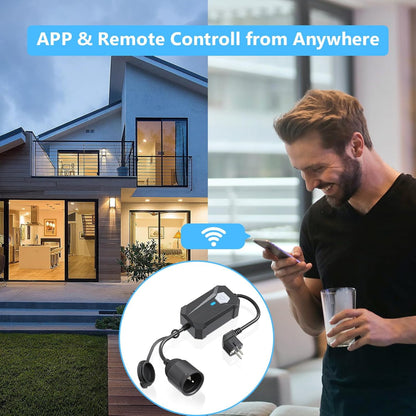HITRENDS Smart Dimmer Steckdose, WiFi Outdoor Dimmer mit APP-Fernbedienung Wi Fi