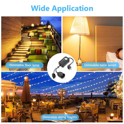 HITRENDS Smart Dimmer Steckdose, WiFi Outdoor Dimmer mit APP-Fernbedienung Wi Fi