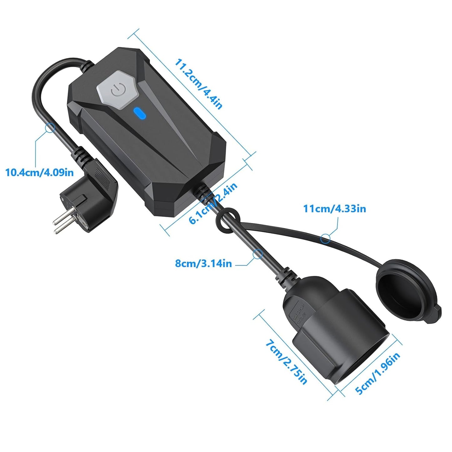 HITRENDS Smart Dimmer Steckdose, WiFi Outdoor Dimmer mit APP-Fernbedienung Wi Fi