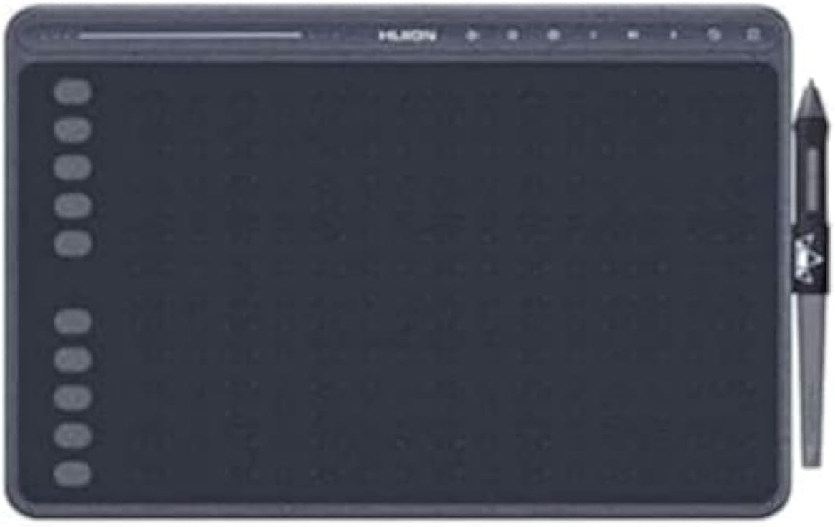 Huion HS611, HS611, Grafiktablett, Verkabelt, 5080 lpi, 258,4 x 161,5 mm, USB, 1 cm, Grau