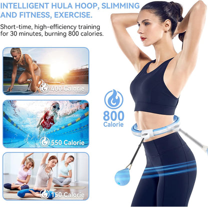 Cerceaux intelligents Hula Hoop avec picots de massage et 16 boutons Abnehmbar Bleu