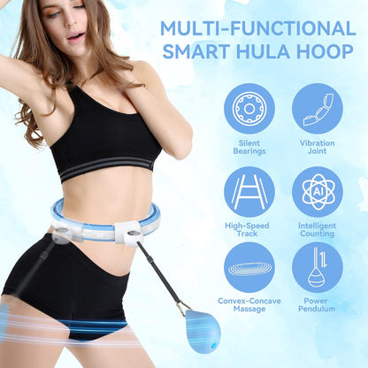 Cerceaux intelligents Hula Hoop avec picots de massage et 16 boutons Abnehmbar Bleu