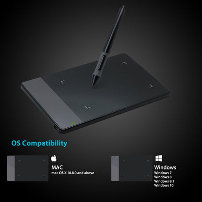 Huion 420 OSU Grafiktablett 4 x 2,23 pouces Tragbarer Stylus Zeichnung Pen Tablet, tablettes graphiques, tablette de dessin, tablettes graphiques pour PC, tablette numérique Stifttablet Grafik Tablet Graphics Zeichntablet