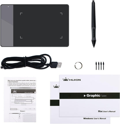 Huion 420 OSU Grafiktablett 4 x 2,23 pouces Tragbarer Stylus Zeichnung Pen Tablet, tablettes graphiques, tablette de dessin, tablettes graphiques pour PC, tablette numérique Stifttablet Grafik Tablet Graphics Zeichntablet