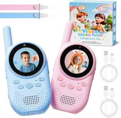 Heweimei Video Walkie Talkie Kinder, wiederaufladbare mit Display und Stimmverzerrer