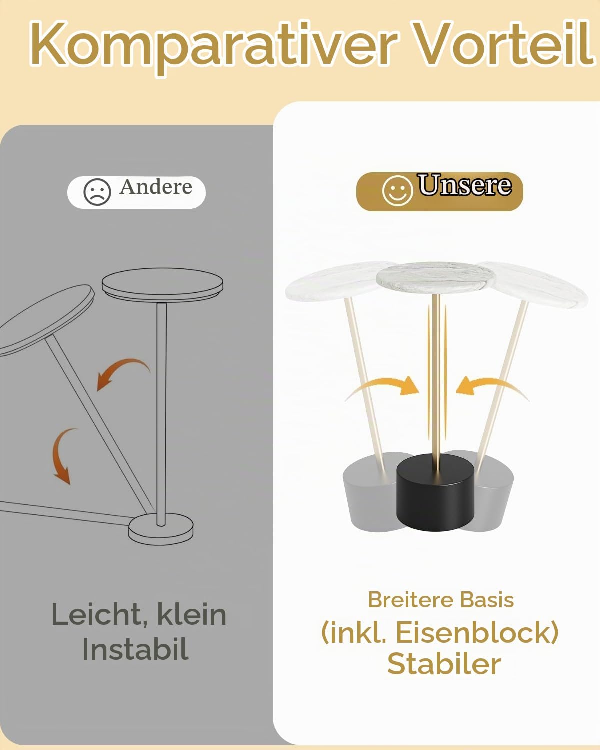 HEYZOEY Beistelltisch, Kleiner rund Cocktailtisch, Weiß Couchtisch mit Marmormuster