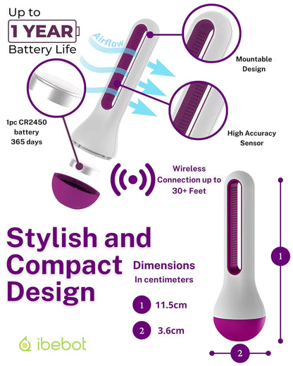 AirComfort Hygrometer und Thermometer für Zuhause mit Benachrichtigung auf iOS- und Android-Geräten