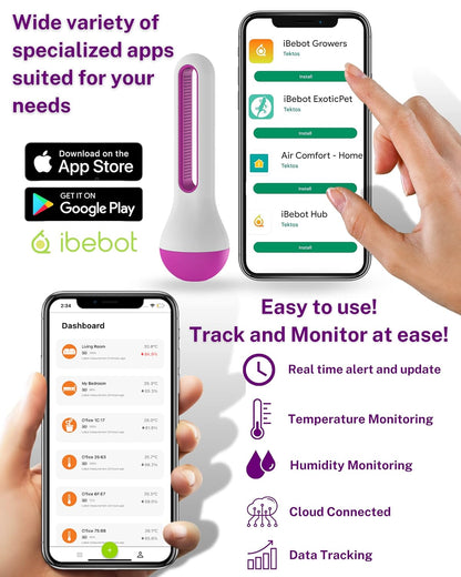 AirComfort Hygrometer und Thermometer für Zuhause mit Benachrichtigung auf iOS- und Android-Geräten