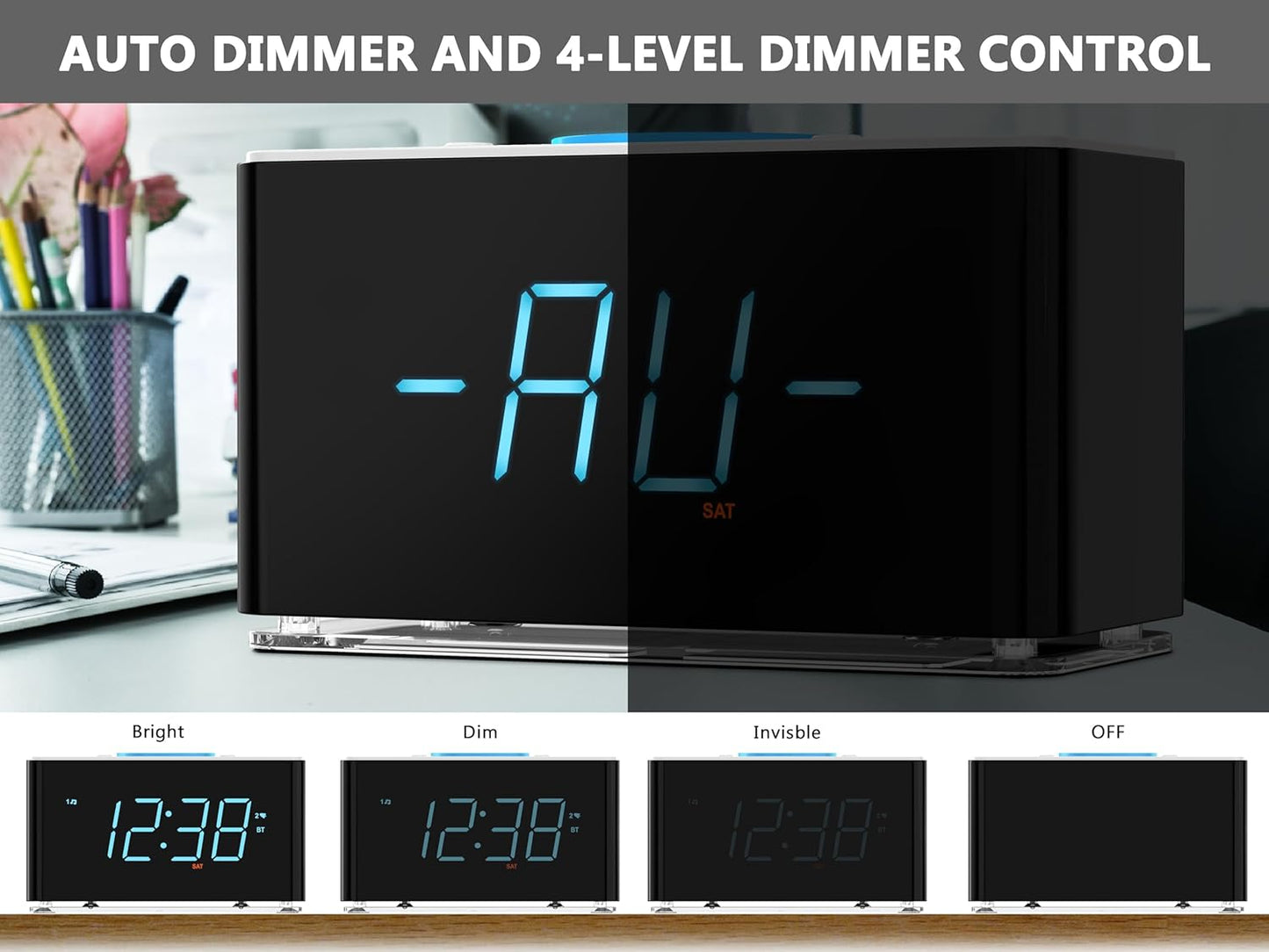 iTOMA Radiowecker, 15 Watt APP-Steuerung, Bluetooth,Dual-Alarm, Snooze, Dimmer,CKS207A