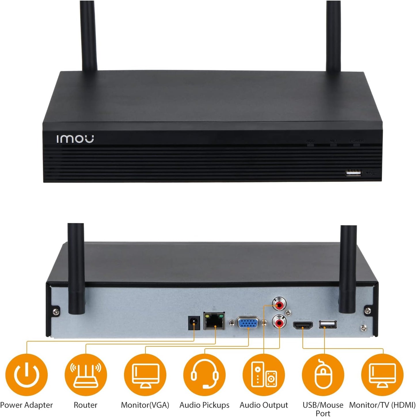 Imou Wireless Recorder 4-Kanal WLAN Netzwerk Videorekorder - ONVIF HDMI VGA H.265