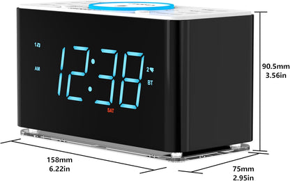 iTOMA Radiowecker, 15 Watt APP-Steuerung, Bluetooth,Dual-Alarm, Snooze, Dimmer,CKS207A