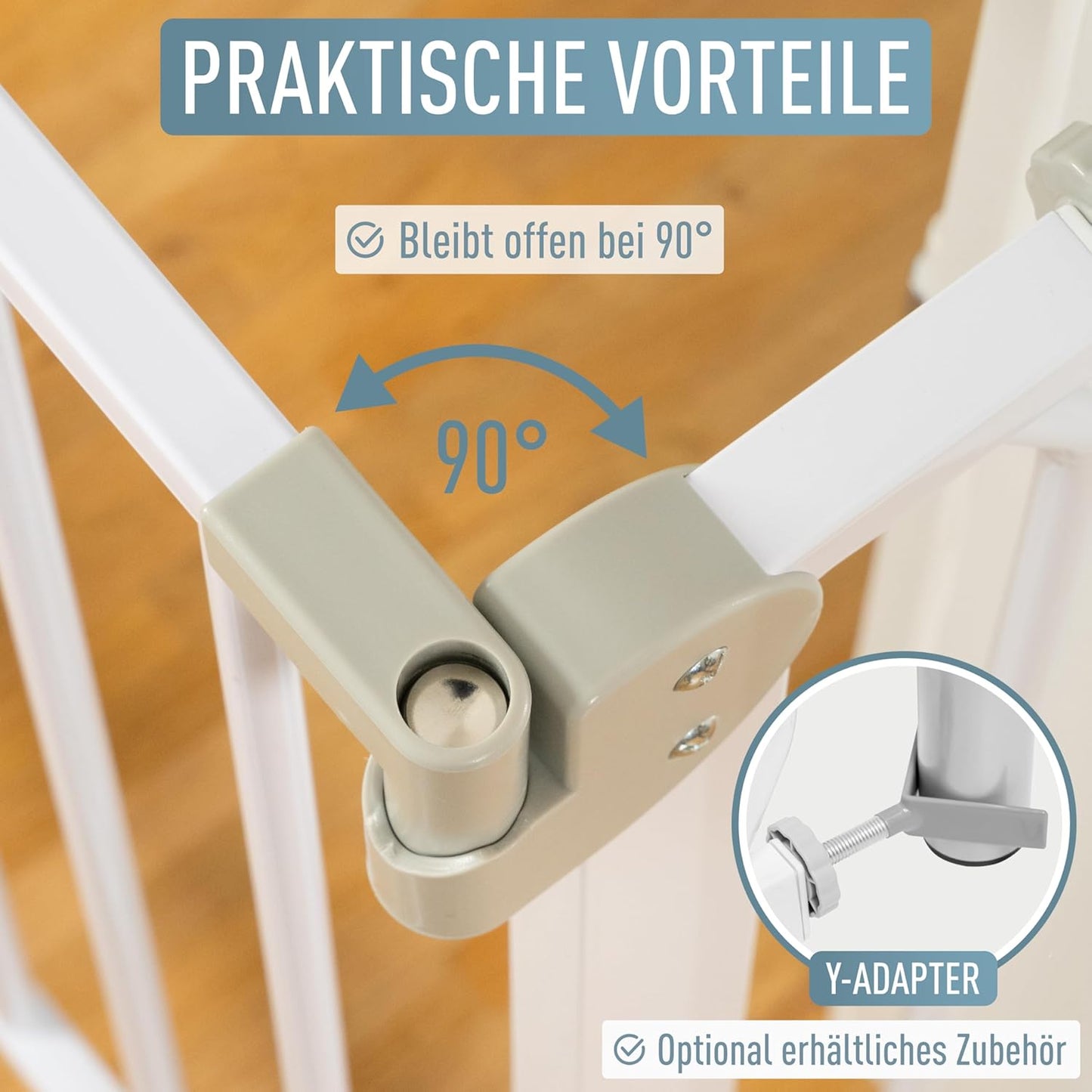 style ib Berrin Treppengitter 67-175cm | Collier de protection de jardin | Sans perceuses | Arrêt à 90° | Fermeture automatique | 75-85 cm