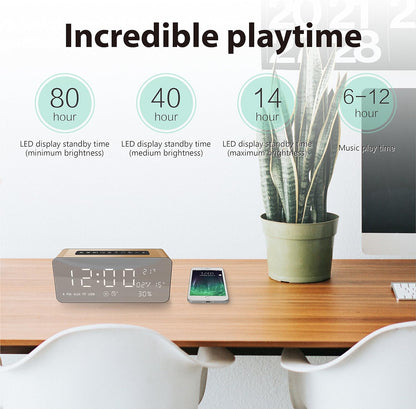ICE-BINGO Bluetooth Lautsprecher Wecker Radio A10 pour iPhone Android (Or)