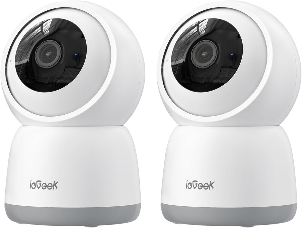 ieGeek 2K 360° WLAN Überwachungskamera , 2,4/5 GHz Hundekamera mit APP(2 Stück)