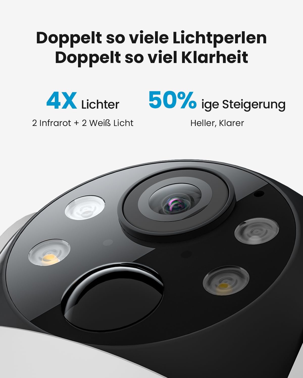 ieGeek 2Pcs 2K 3MP Überwachungskamera Aussen Solar, 360° PTZ 2.4GHz Kabellos