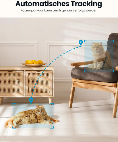 ieGeek 2K 360° WLAN Überwachungskamera , 2,4/5 GHz Hundekamera mit APP(2 Stück)