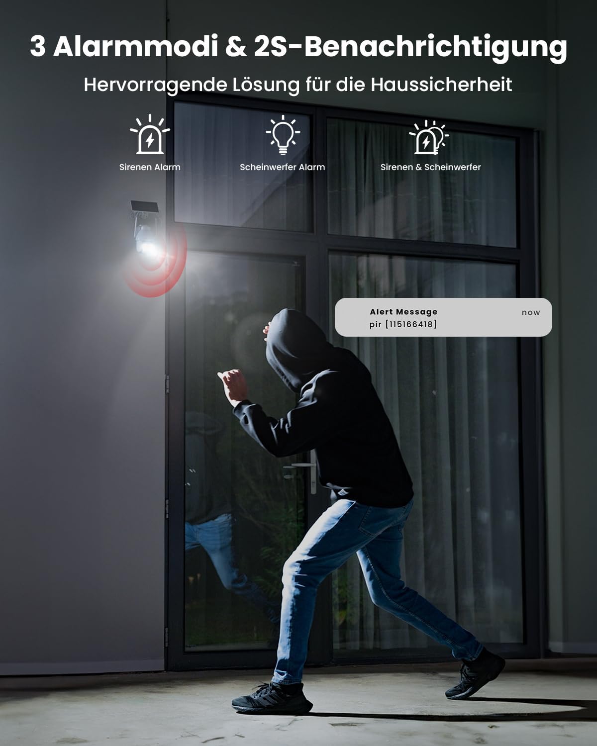 ieGeek 2Pcs 2K 3MP Überwachungskamera Aussen Solar, 360° PTZ 2.4GHz Kabellos