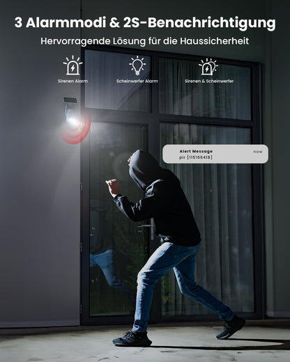 ieGeek 2Pcs 2K 3MP Überwachungskamera Aussen Solar, 360° PTZ 2.4GHz Kabellos