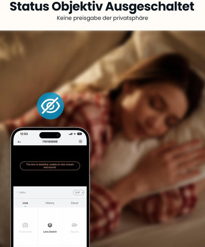 ieGeek 2K 360° WLAN Überwachungskamera , 2,4/5 GHz Hundekamera mit APP(2 Stück)