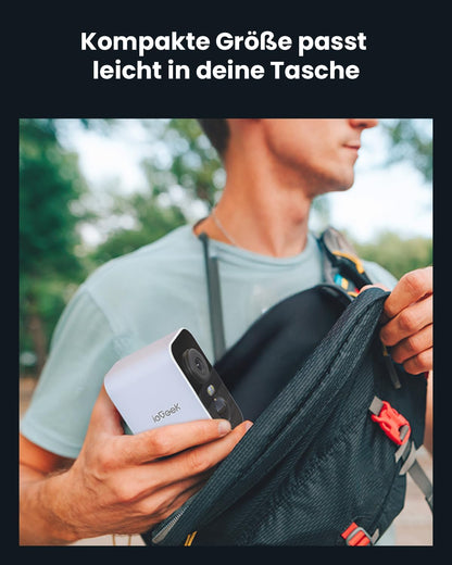 ieGeek 4G Tragbare Magnetische Überwachungskamera mit SIM-Karte Kamera Solar mit PIR & Farbnachtsicht,