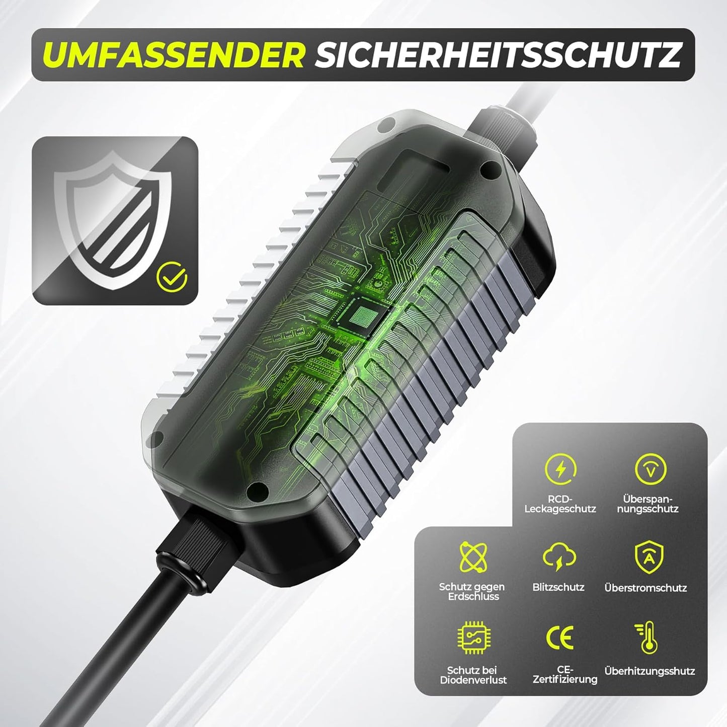 Typ 2 Ladekabel 11kW mit CEE-Stecker, [7M | 6-16A | 3-Phasig] mit Einstellbarer Ladeleistung Mobile Wallbox