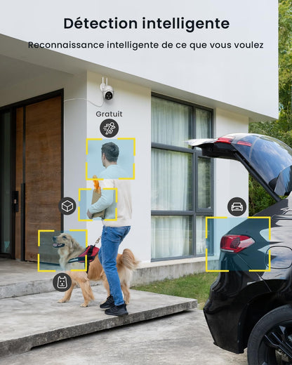 ieGeek 2K bewakingscamera 360°, 2,4 G/5 GHz 3MP IP-camera, 24/7 opname,ZS-GQ2 (2 stuks)