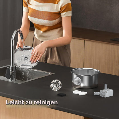 IHOUONE Katzenbrunnen Edelstahl  2.6L  Super Silent Trinkbrunnen Wasserfall Design