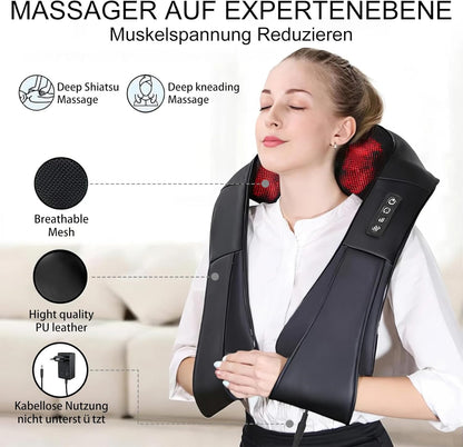 iKristin Nackenmassagegerät mit Wärme, Shiatsu Massagegerät 3D Deep Massage