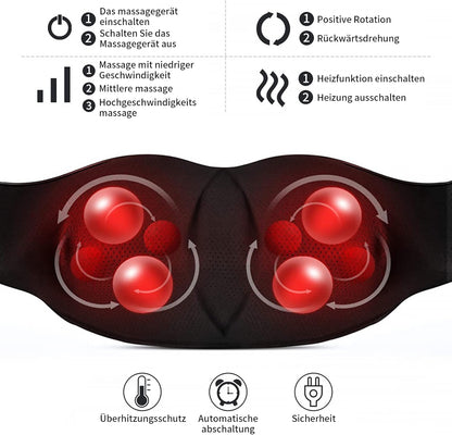 iKristin Nackenmassagegerät mit Wärme, Shiatsu Massagegerät 3D Deep Massage